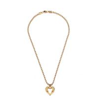 Edelstahl Schmuck Halskette, 304 Edelstahl, Herz, Modeschmuck & unisex, keine, 3mm,21*22mm, Länge:ca. 17.72 ZollInch, verkauft von PC