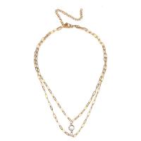 Multi Layer Necklace, 304 Stainless Steel, with Crystal, with 3.94inch extender chain, Double Layer & fashion jewelry & for woman, more colors for choice, 4mm,6mm, Length:Approx 13.78 Inch, Approx 15.75 Inch, Sold By PC