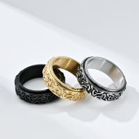 Titanium Čelik Finger Ring, uglađen, modni nakit & bez spolne razlike & različite veličine za izbor, više boja za izbor, 8mm, Prodano By PC