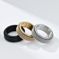 Titanium Čelik Finger Ring, uglađen, modni nakit & bez spolne razlike & različite veličine za izbor, više boja za izbor, 8mm, Prodano By PC