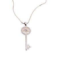 Zinek svetr řetěz náhrdelník, Klíč, módní šperky & pro ženy & s drahokamu, více barev na výběr, nikl, olovo a kadmium zdarma, 72mm, Prodáno za Cca 29.53 inch Strand
