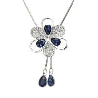 Crystal Necklace Zinc Alloy with Crystal silver color plated Adjustable & for woman & with rhinestone silver color nickel lead & cadmium free Sold Per Approx 35.43 Inch Strand