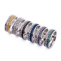 Пальцевидное Кольцо Титановой Стали, титан, ювелирные изделия моды & Мужская & разный размер для выбора, Много цветов для выбора, 8x2mm, продается PC