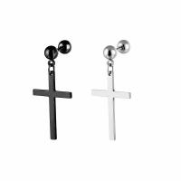 Stainless Steel Drop Earring, 316L Stainless Steel, Cross, Vacuum Ion Plating, fashion jewelry & Unisex, more colors for choice, 5mm,15*23mm, Sold By PC