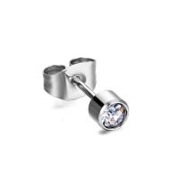 Pendientes de Diamantes de Imitación, acero inoxidable 316L, Joyería & unisexo & con diamantes de imitación, color original, 3.95mm, Vendido por UD
