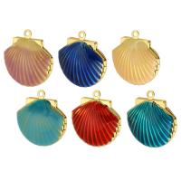 Brass Jewelry Pendants, Shell, gold color plated, DIY & enamel, more colors for choice, nickel, lead & cadmium free, 22x23.5x9mm,15x13mm, Hole:Approx 1.5mm, Sold By PC