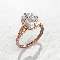Cubic Zirconia Micro Pave Brass Ring, rose gold color plated, different size for choice & micro pave cubic zirconia & for woman, Sold By PC