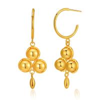 Brass Drop Earring, 18K gold plated, for woman, 20x56mm, Sold By Pair