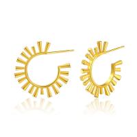 Brass Stud Earring, 18K gold plated, for woman, 27x27mm, Sold By Pair