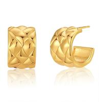 Brass Stud Earring, 18K gold plated, for woman, 13x12mm, Sold By Pair