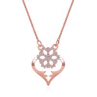 Zinc Alloy Jewelry Necklace plated fashion jewelry & for woman & with rhinestone Length 54 cm Sold By PC