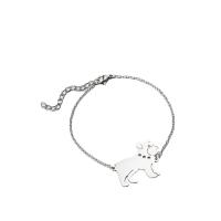 Stainless Steel Jewelry Bracelet 304 Stainless Steel with 4cm extender chain Dog Vacuum Ion Plating fashion jewelry & for woman Length 13.5 cm Sold By PC