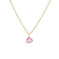 Cubic Zircon Micro Pave Brass Necklace, Heart, plated, micro pave cubic zirconia & for woman, more colors for choice, Length:16.5 Inch, Sold By PC