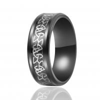 Stainless Steel Finger Ring 304 Stainless Steel with Carbon Fibre Vacuum Ion Plating Unisex 8mm US Ring Sold By PC