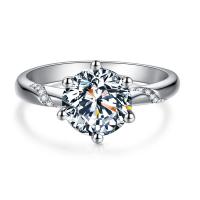 Vještački dijamant Ring Finger, Cupronickel, Geometrijski uzorak, platine pozlaćen, prilagodljiv & za žene & s Rhinestone, nikal, olovo i kadmij besplatno, 7mm, Veličina:6-8, Prodano By PC
