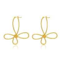 Brass Stud Earring, 18K gold plated, for woman & hollow, 48x54mm, Sold By Pair