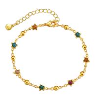 Brass Bracelet & Bangle, 18K gold plated, for woman & enamel, Length:Approx 6.7 Inch, Sold By PC