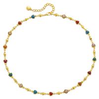 Brass Bracelet & Bangle, 18K gold plated, for woman & enamel, multi-colored, Length:Approx 15.35 Inch, Sold By PC