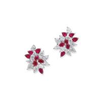 Cubic Zirconia Micro Pave Brass Earring, platinum color plated, micro pave cubic zirconia & for woman, rose pink, 23mm, Sold By Pair