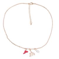 Plastové perlový náhrdelník, Zinek, s ABS plast pearl & Pryskyřice, s 7.3cm extender řetězce, barva pozlacený, módní šperky & pro ženy, multi-barevný, Délka 47.3 cm, Prodáno By PC