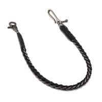Kuhhaut Taillenkette, mit Eisen & Zinklegierung, Modeschmuck & unisex, schwarz, Länge 57-58 cm, verkauft von PC