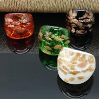 Lampwork Finger Ring, 4 pieces & fashion jewelry & for woman, multi-colored, 17-19mm, Sold By Set