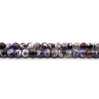 Achat Perlen, Feuerachat, rund, poliert, DIY & verschiedene Größen vorhanden & facettierte, violett, verkauft per ca. 38 cm Strang