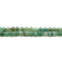 Natürliche Streifen Achat Perlen, rund, poliert, DIY & verschiedene Größen vorhanden, grün, verkauft per ca. 38 cm Strang