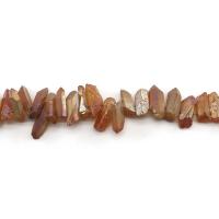 Natürliche Beschichtung Quarz Perlen, Klarer Quarz, Unregelmäßige, plattiert, DIY & verschiedene Größen vorhanden, orange, verkauft per ca. 38 cm Strang