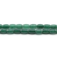 Natural Chalcedony Bead, barrel, polished, dyed & DIY, deep green, 8x12mm, Approx 31PCs/Strand, Sold By Strand