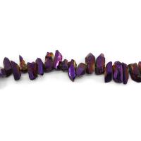 Natürliche Beschichtung Quarz Perlen, Klarer Quarz, Unregelmäßige, plattiert, DIY & verschiedene Größen vorhanden, violett, verkauft per ca. 38 cm Strang
