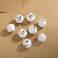 Wood Beads, Hemu Beads, Round, printing, DIY & different designs for choice, more colors for choice, 16mm, Sold By PC