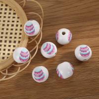 Easter Jewelry Hemu Beads Round printing DIY 16mm Sold By PC