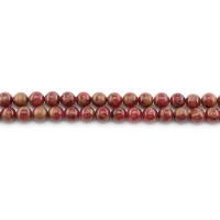 Perles bijoux en pierres gemmes, Pierre cloisonnée, Rond, poli, DIY & normes différentes pour le choix, rouge, Vendu par Environ 38 cm brin