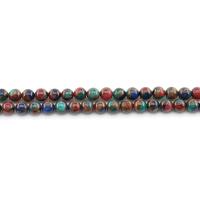 Koraliki z kameniem szlachetnym, Kamień Cloisonne, Koło, obyty, DIY & różnej wielkości do wyboru, mieszane kolory, sprzedawane na około 38 cm Strand