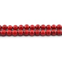 Türkis Perlen, rund, poliert, DIY & verschiedene Größen vorhanden, rot, verkauft per ca. 38 cm Strang