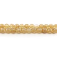 Natürlicher Quarz Perlen Schmuck, braune Wassermelone, rund, poliert, DIY & verschiedene Größen vorhanden, goldfarben, verkauft per ca. 38 cm Strang