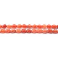 Natural Chalcedony Bead, barrel, polished, dyed & DIY, red, 6x9mm, Approx 43PCs/Strand, Sold By Strand