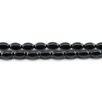 Natural Chalcedony Bead, barrel, polished, dyed & DIY, black, 6x9mm, Approx 43PCs/Strand, Sold By Strand