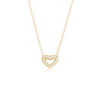 Nerezová ocel šperky náhrdelník, 304 Stainless Steel, s 1.97inch extender řetězce, Srdce, 18K pozlacené, módní šperky & pro ženy, zlatý, 10mm, Prodáno za Cca 16.54 inch Strand