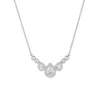 Cubic Zircon Micro Pave Brass Necklace with 2inch extender chain fashion jewelry & micro pave cubic zirconia & for woman nickel lead & cadmium free Sold Per Approx 18 Inch Strand