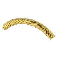 Brass Curved Tube Beads, gold color plated, DIY, golden, nickel, lead & cadmium free, 44x12x5mm, Hole:Approx 3mm, Sold By PC