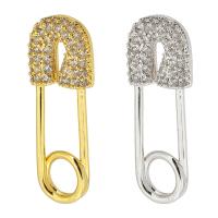 Cubic Zirconia Micro Pave Brass Pendant Paper Clip plated DIY & micro pave cubic zirconia nickel lead & cadmium free Approx 4mm Sold By PC