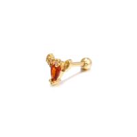 Cubic Zirconia Micro Pave Brass Earring gold color plated & micro pave cubic zirconia & for woman Sold By Lot
