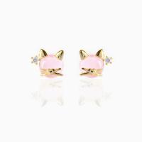 Cubic Zirconia Micro Pave Brass Earring, gold color plated, different styles for choice & micro pave cubic zirconia & for woman, more colors for choice, 10x10mm, Sold By Pair