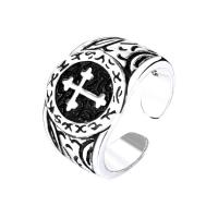 Brass Finger Ring thick silver plated Adjustable & for man original color Sold By PC