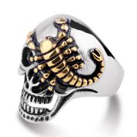 Stainless Steel Finger Ring, 316L Stainless Steel, Skull, Vacuum Ion Plating, different size for choice & for man, 30mm, US Ring Size:7-14, Sold By PC