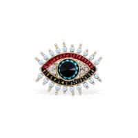 Rhinestone Brooch Zinc Alloy with Freshwater Pearl Evil Eye gold color plated Unisex & with rhinestone Sold By PC