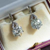 Cubic Zirconia Micro Pave Brass Earring platinum color plated micro pave cubic zirconia & for woman 24mm Sold By Pair