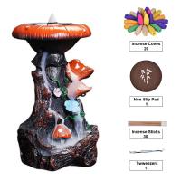 Backflow Incense Burner, Resin, mushroom, handmade, for home and office & durable, 103x90x170mm, Sold By PC
